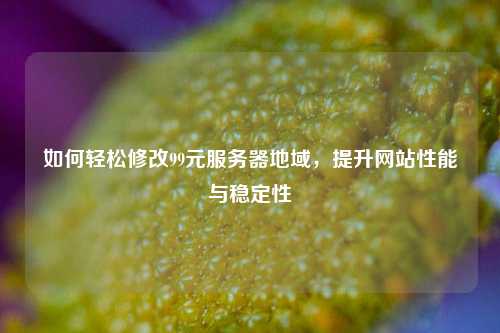 如何輕松修改99元服務器地域，提升網(wǎng)站性能與穩(wěn)定性